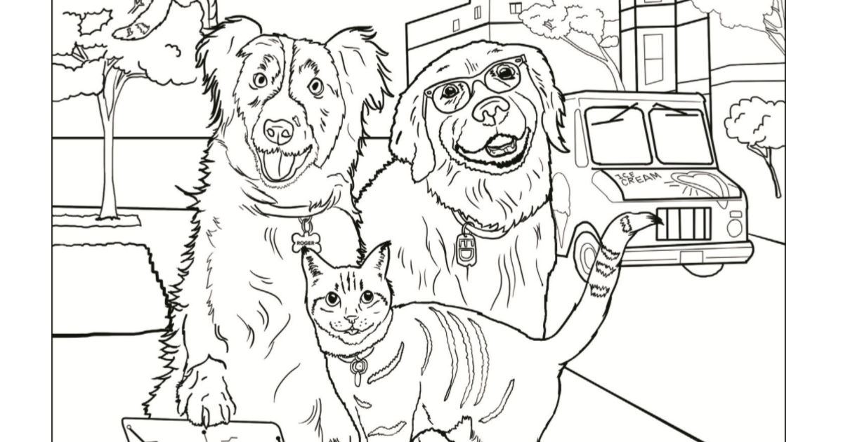 Adult Coloring Pages Dogs And Cats Coloring Pages