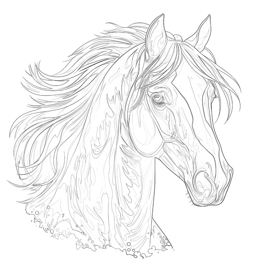 Adult Coloring Pages Horse Coloring Page Mimi Panda