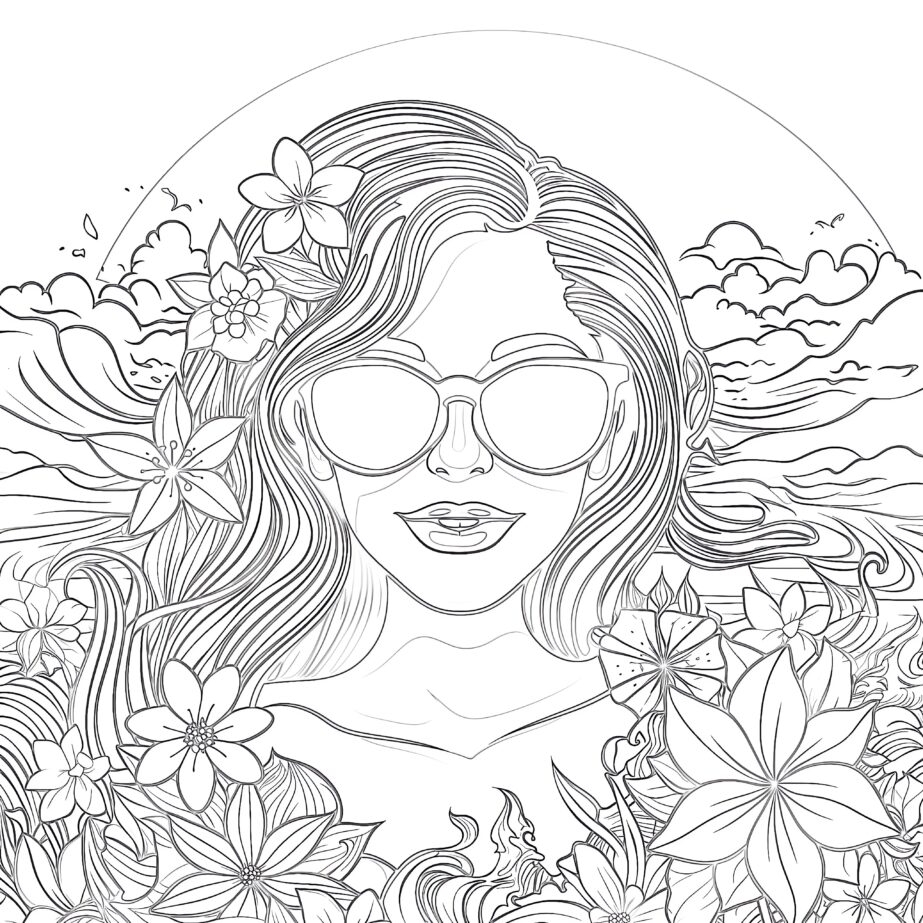Adult Coloring Pages Summer Coloring Page Mimi Panda