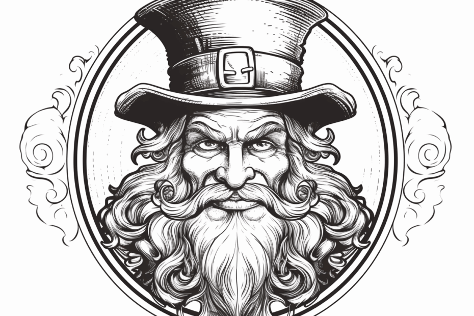 Adult Coloring With Leprechauns Coloring Page