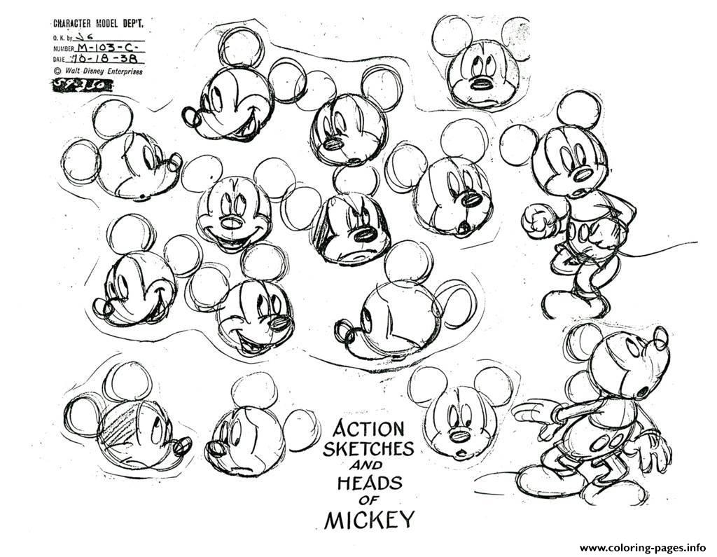Adult Mickey Mouse Coloring Page Printable