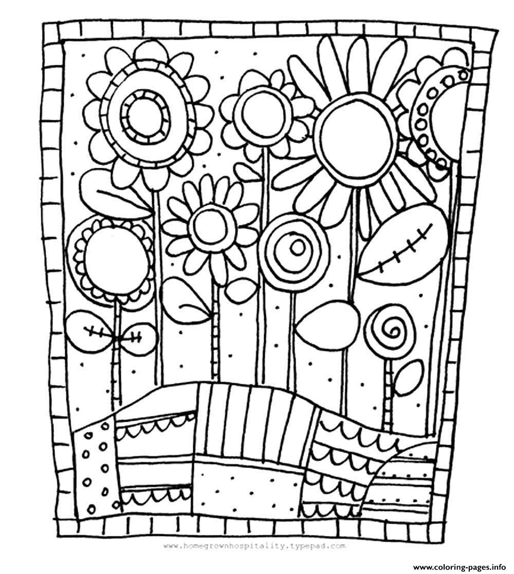 Adult Simple Flowers Coloring Pages Printable Adult Simple Flowers Coloring Pages Printable