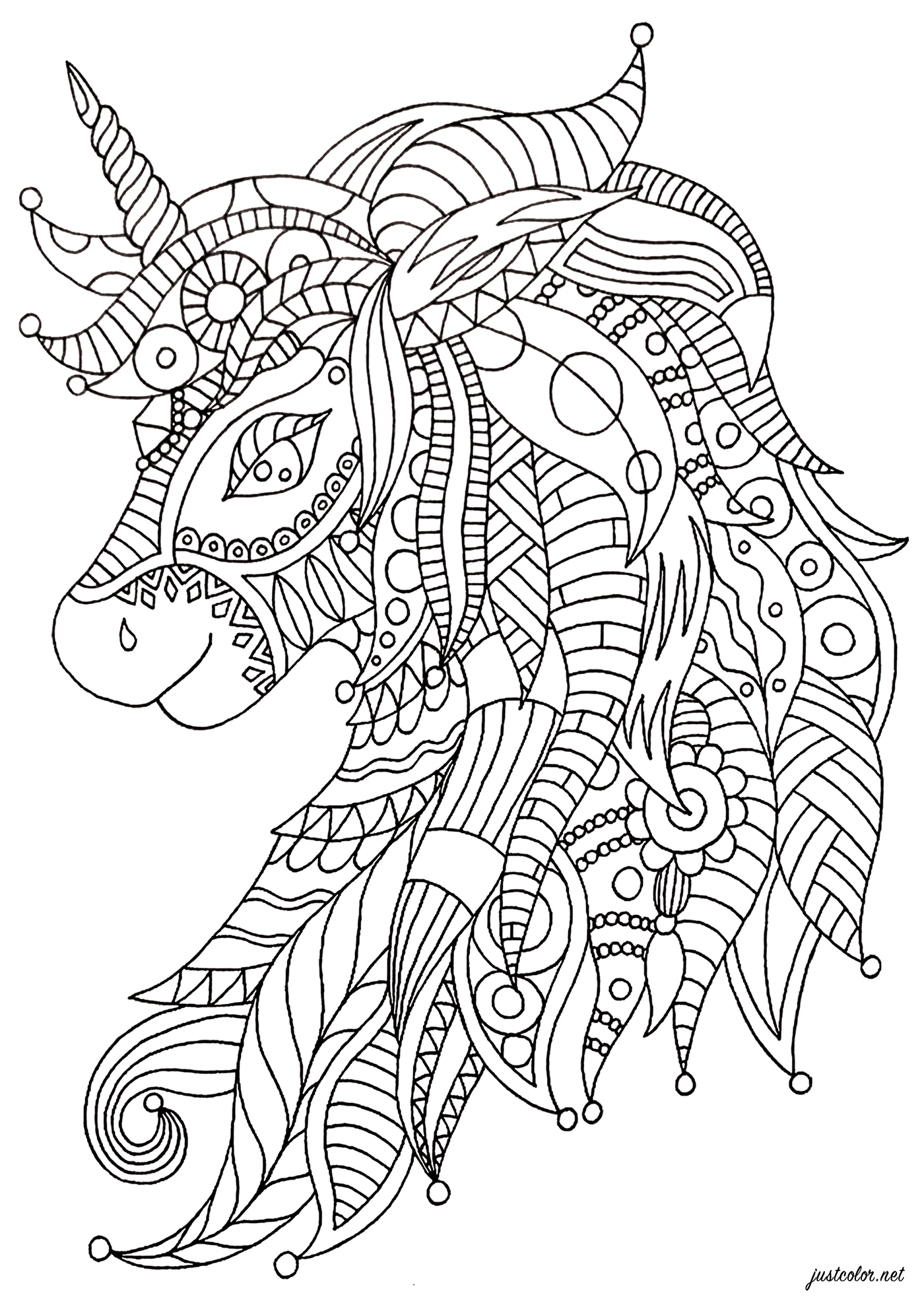 Adult Unicorn Coloring Pages Free Printable Antsaad