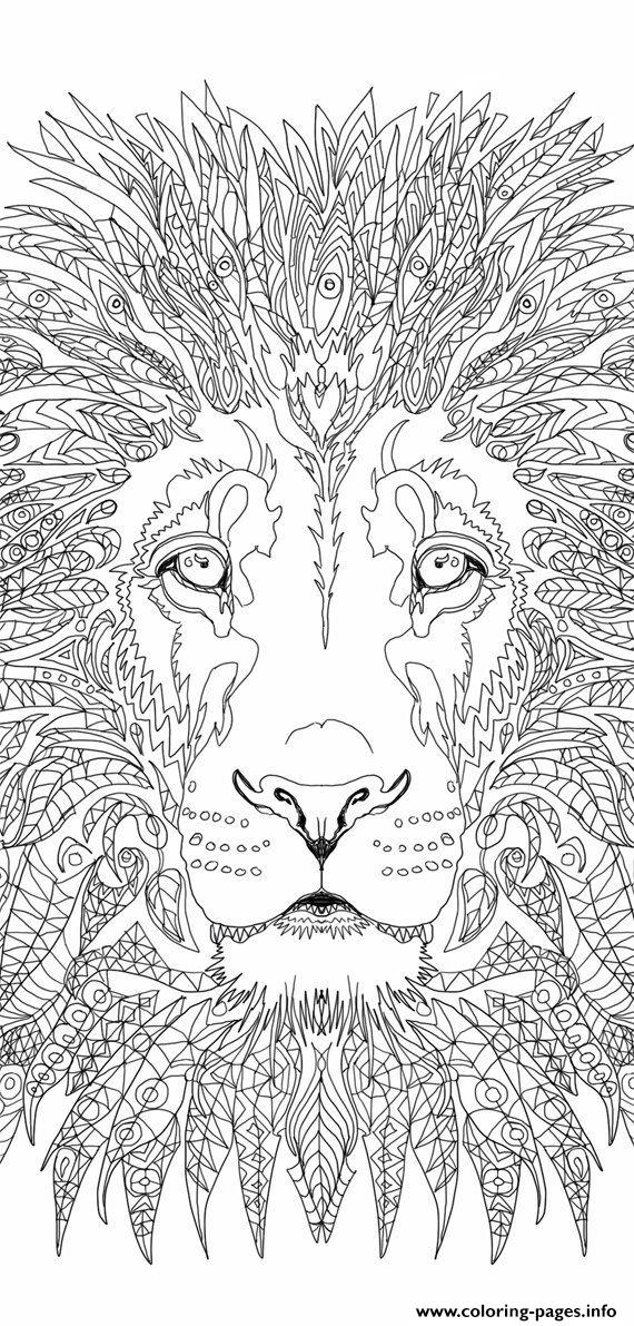 Advanced Lion Adult Coloring Pages Printable