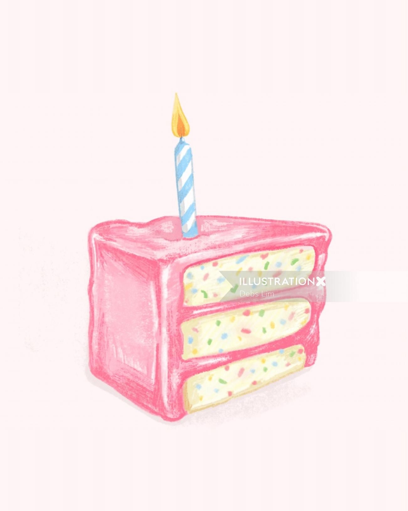 Aesthetic Birthday Cake Drawing Classic Birthday Cake