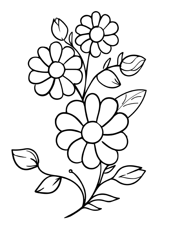 Aesthetic Flowers Coloring Page Free Printable Coloring Pages For Kids