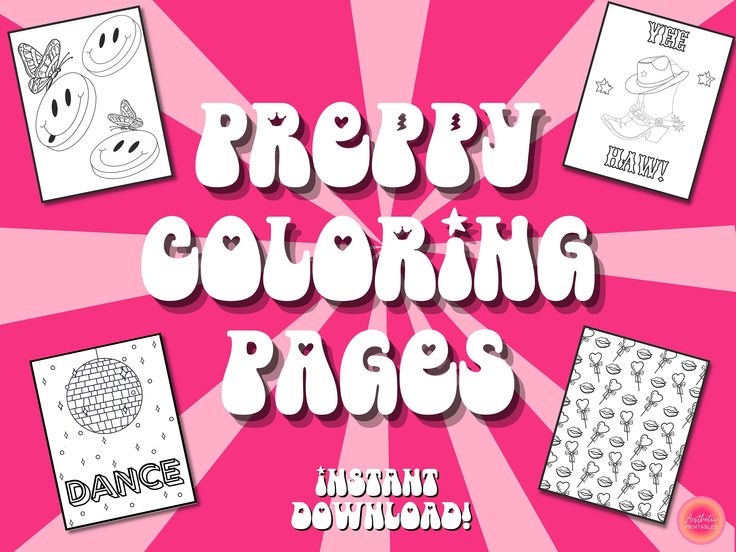 Aesthetic Preppy Coloring Pages Aesthetic Coloring Pages Printable