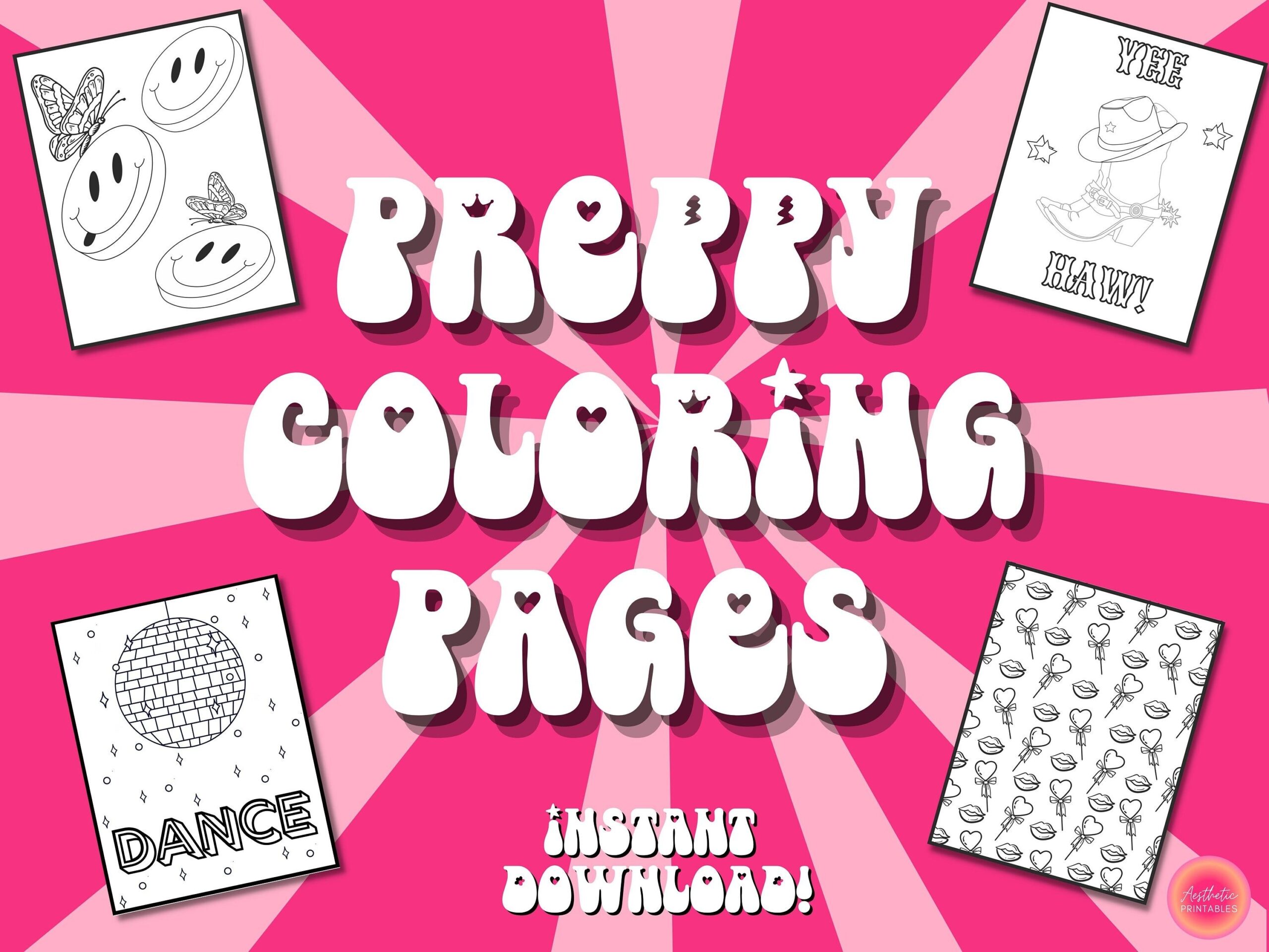 Aesthetic Preppy Coloring Pages Aesthetic Coloring Pages Printable 