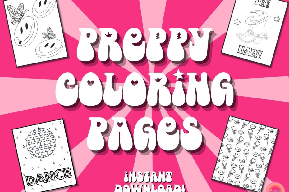 Aesthetic Preppy Coloring Pages Aesthetic Coloring Pages Printable