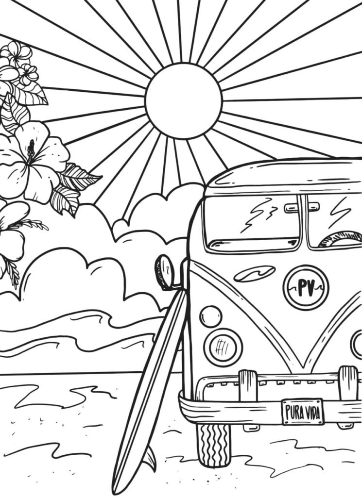 aesthetic summer coloring pages