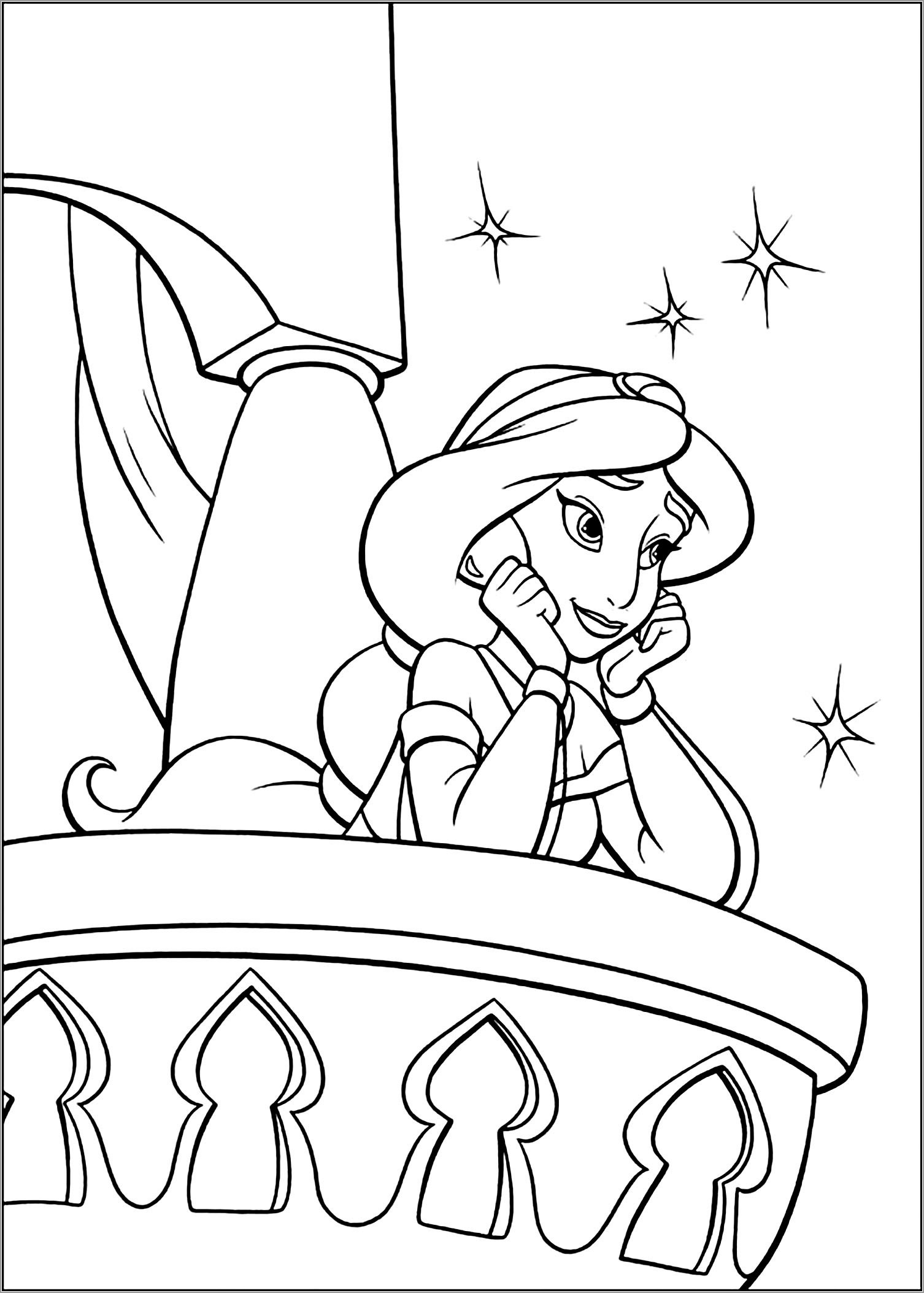 Aladdin Coloring Pages Jasmine ColoringBay