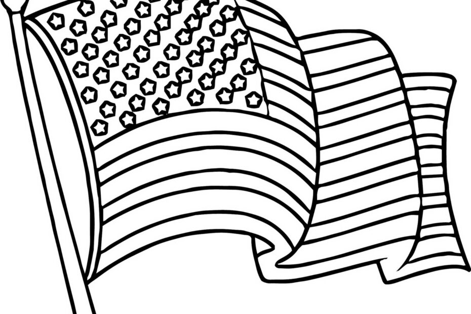 American Flag Coloring Pages PDF Coloringfolder