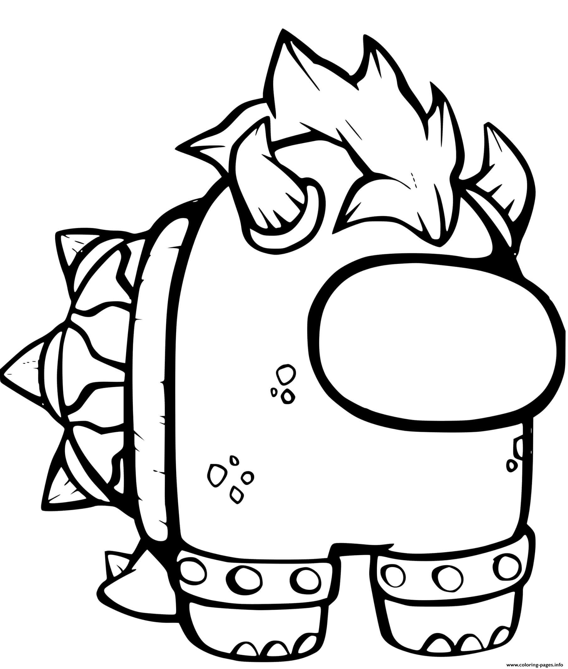 Among Us Bowser Coloring Page Printable