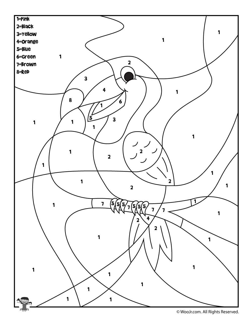 Animal Color By Number Coloring Pages