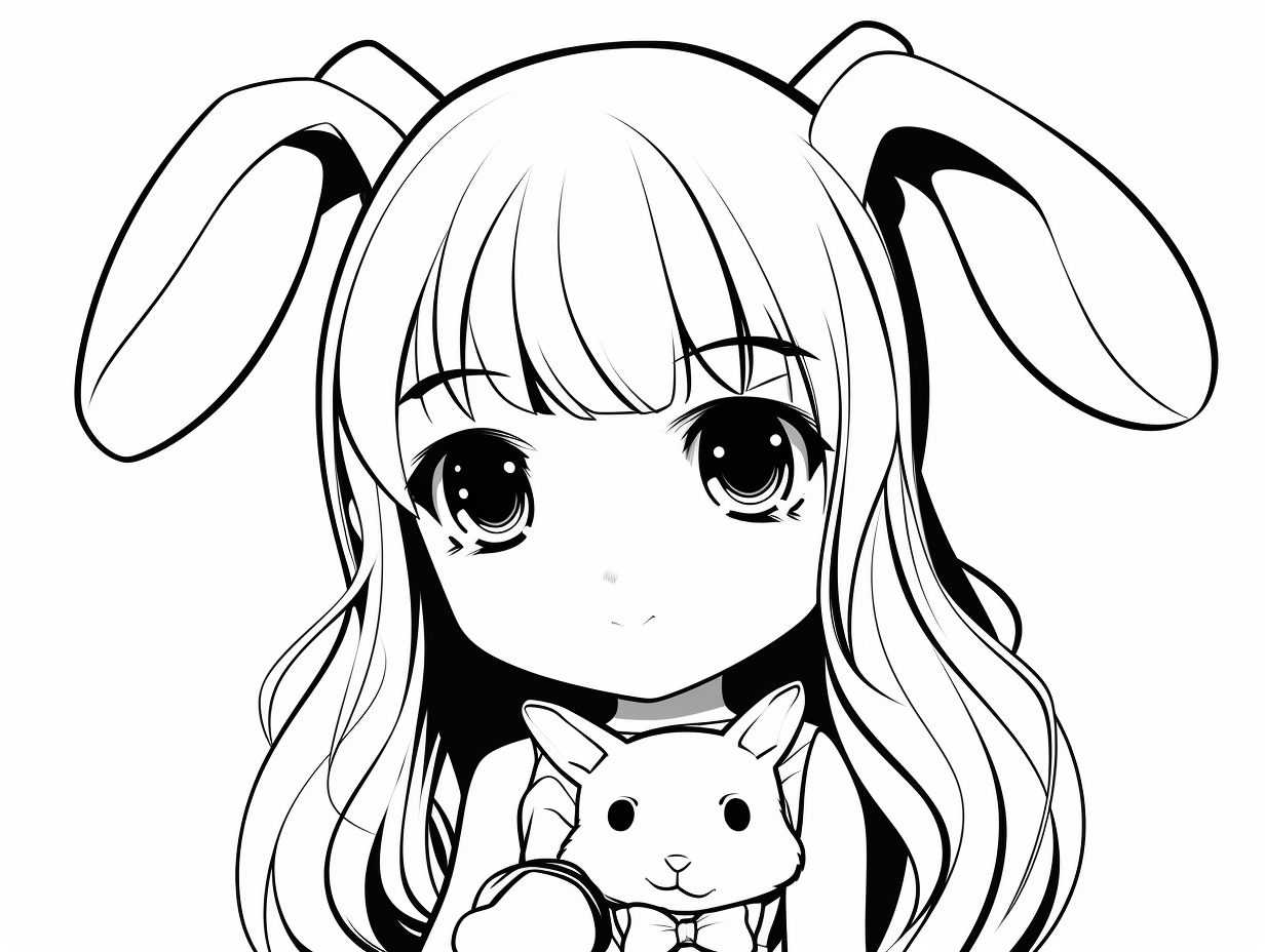 Anime Bunny Girl Coloring Sheet Coloring Page Anime Bunny Girl Coloring Sheet Coloring Page