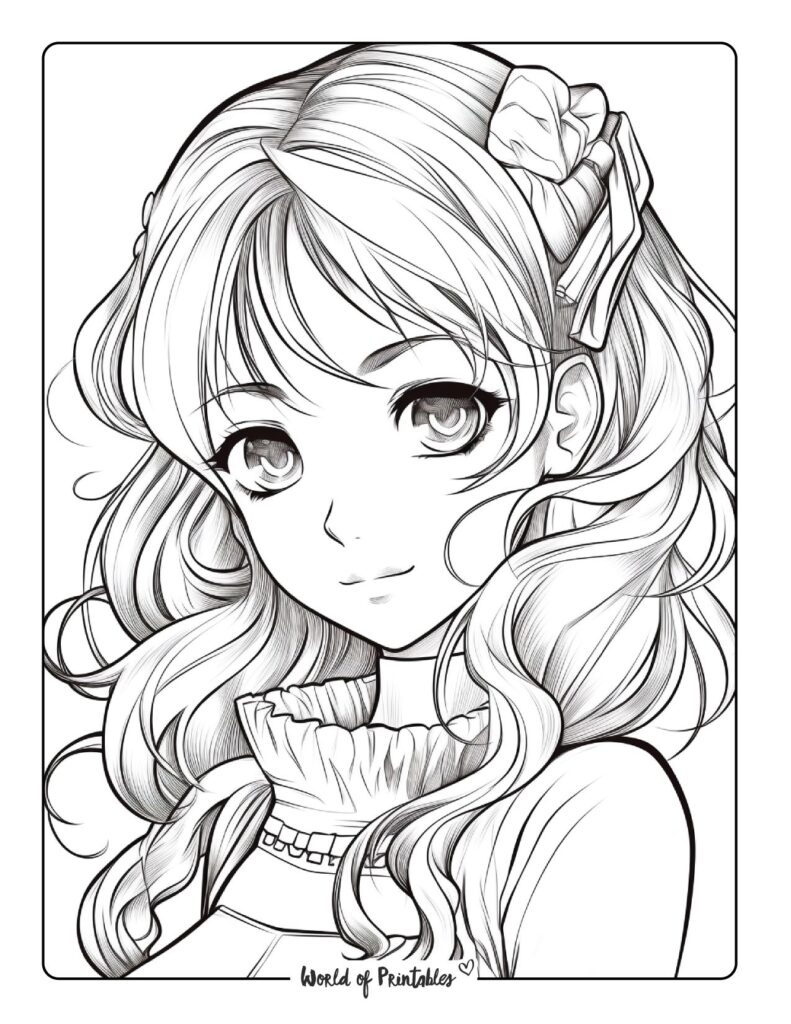 anime blank coloring pages
