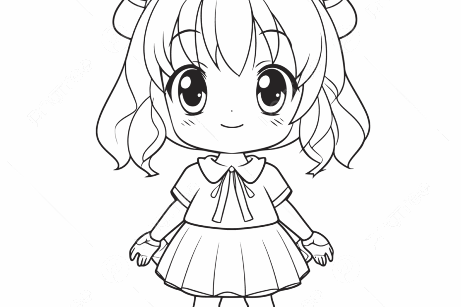 Anime Girl In Hoodie Coloring Pages Outline Sketch Drawing 54 OFF