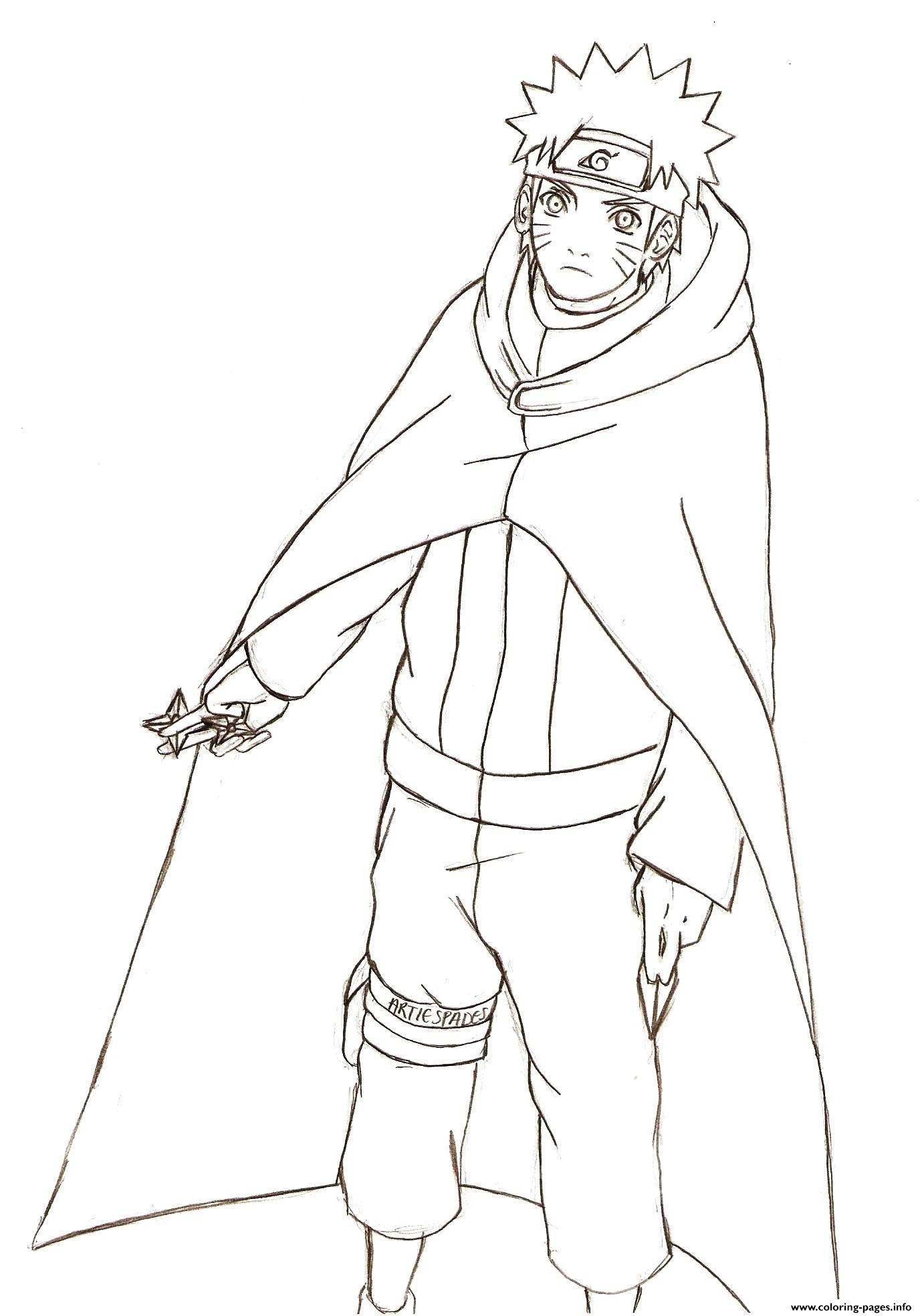 free coloring pages printable Naruto