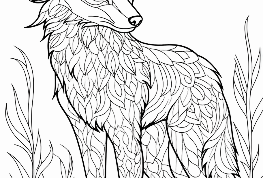 Artistic Fox Expressive Patterns Fox Coloring Pages Artistic
