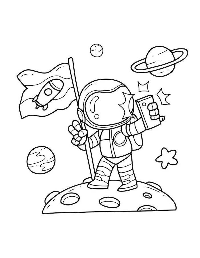 Astronaut Free Drawing Coloring Page Free Printable PDF Astronaut Free Drawing Coloring Page Free Printable PDF