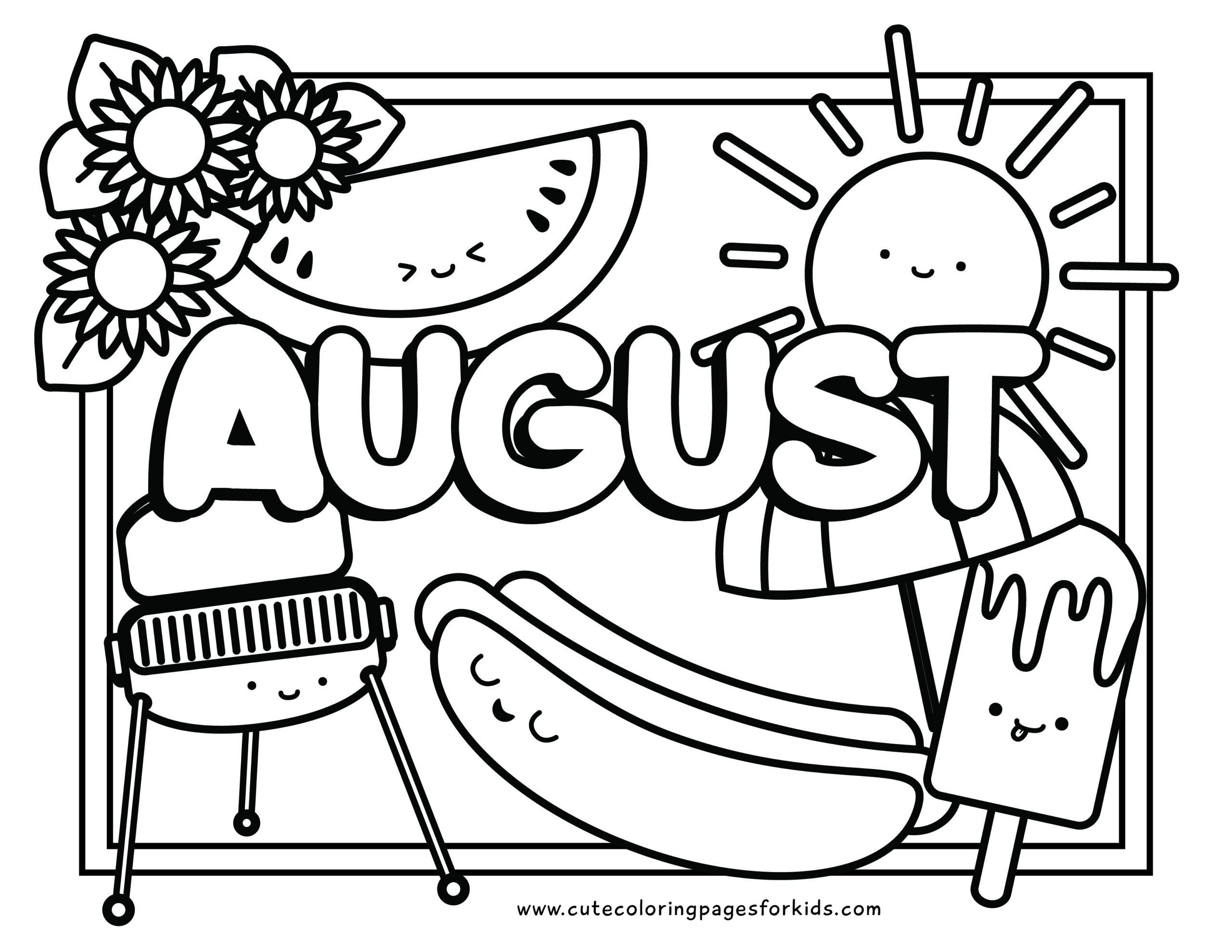 August Coloring Pages Free Printables Cute Coloring Pages For Kids