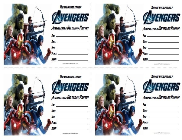 Avengers Birthday Invitations Free Printable Avengers Birthday Invitations Free Printable
