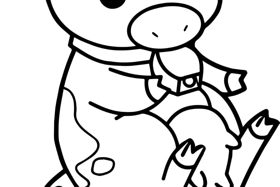 Baby Cow Chibi Farm Cow Coloring Page Wecoloringpage Cow