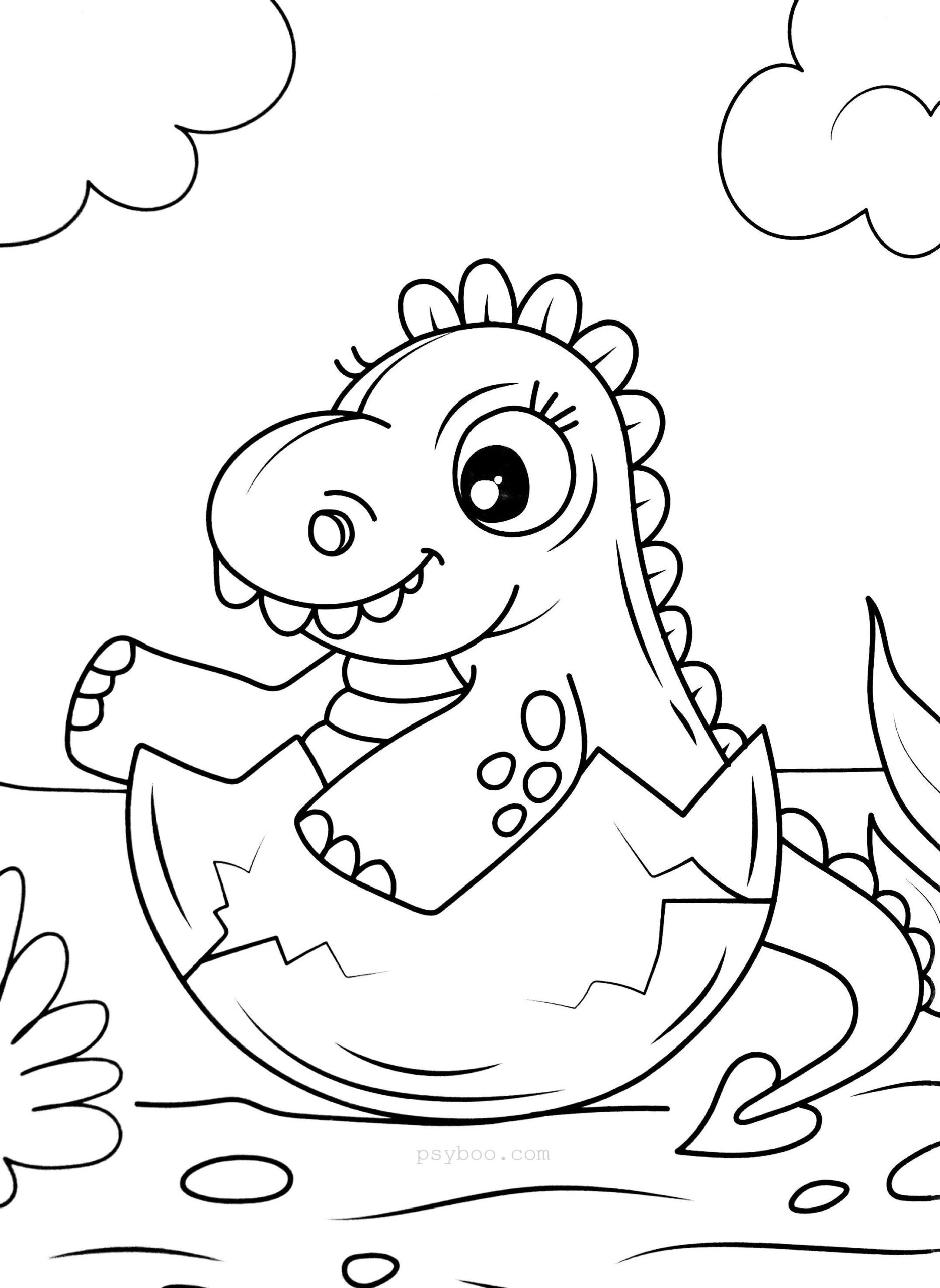 Baby Dinosaur Hatched From An Egg Coloring Page Dinosaur Coloring Baby Dinosaur Hatched From An Egg Coloring Page Dinosaur Coloring