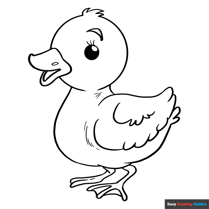 Baby Duck Coloring Page Easy Drawing Guides Baby Duck Coloring Page Easy Drawing Guides
