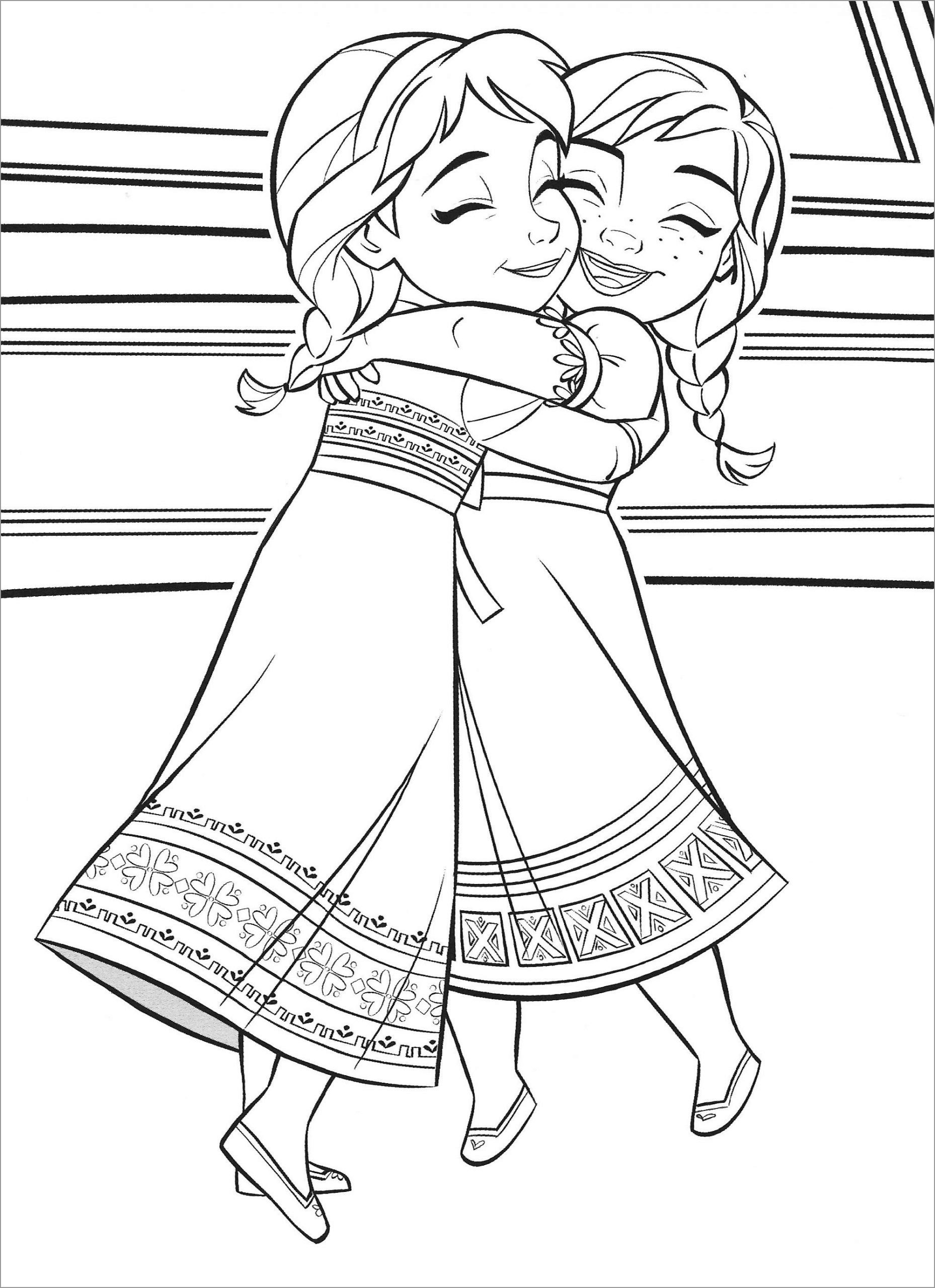 Baby Elsa And Anna Frozen Coloring Page ColoringBay Baby Elsa And Anna Frozen Coloring Page ColoringBay