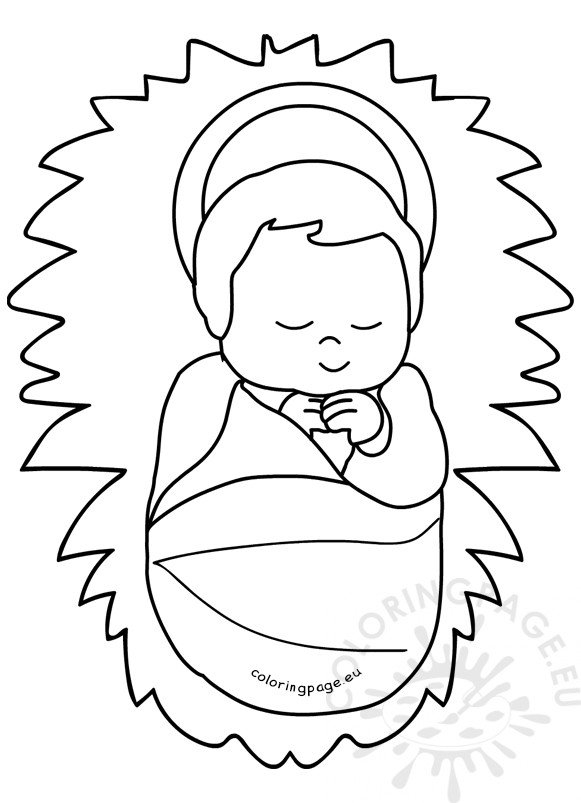 Baby Jesus In A Manger Image Printable Coloring Page Baby Jesus In A Manger Image Printable Coloring Page