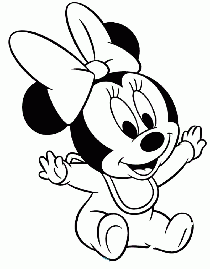Baby Minnie Mouse Coloring Pages Printable