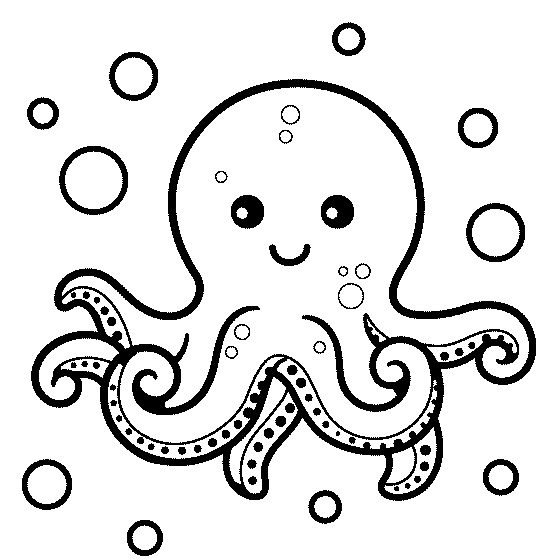 Baby Octopus Coloring Page Free Printable Coloring Pages