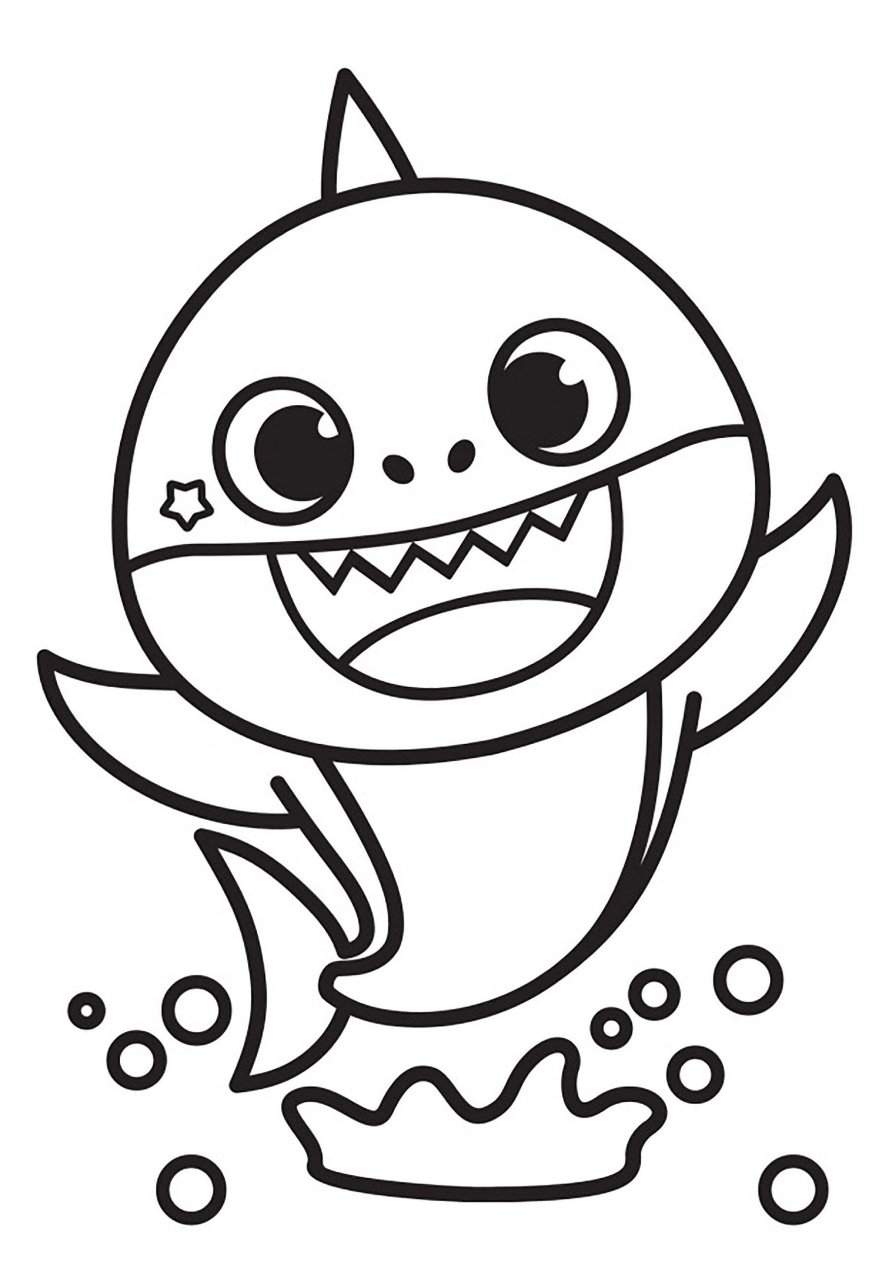 baby shark coloring pages easy