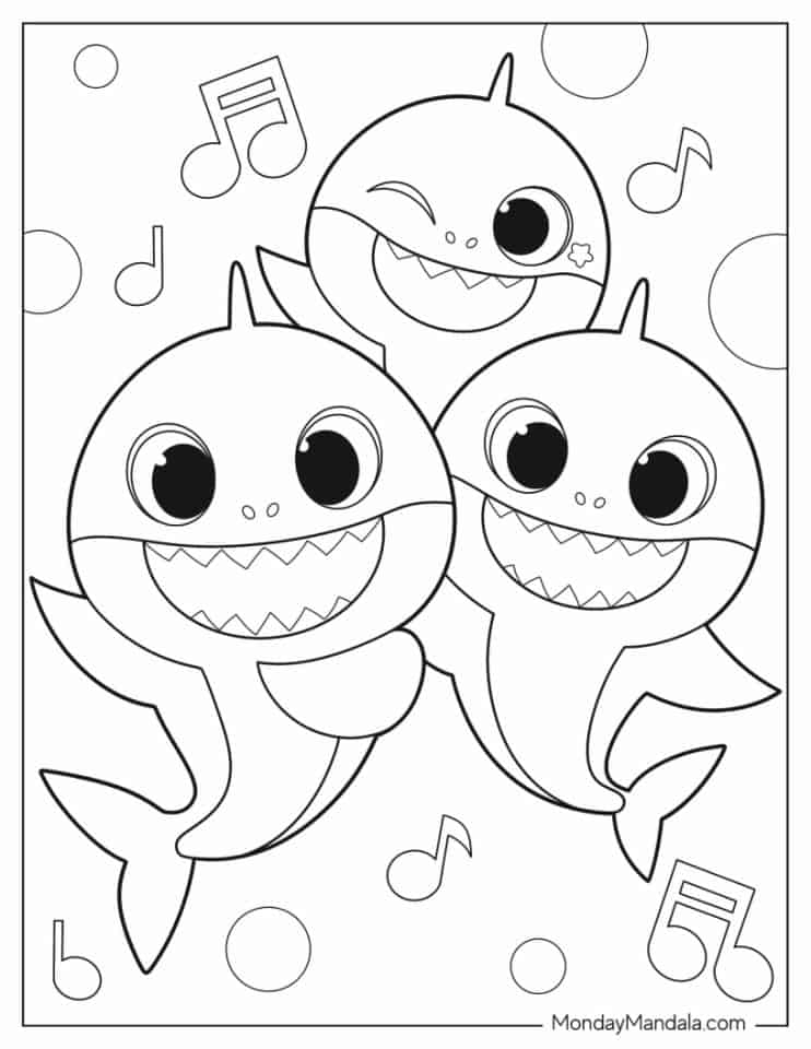 Baby Shark Coloring Pages Free Pdf Printables Sexiezpix Web Porn