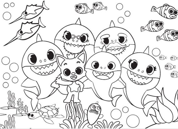 Baby Shark Coloring Pages Mom Wife Busy Life 