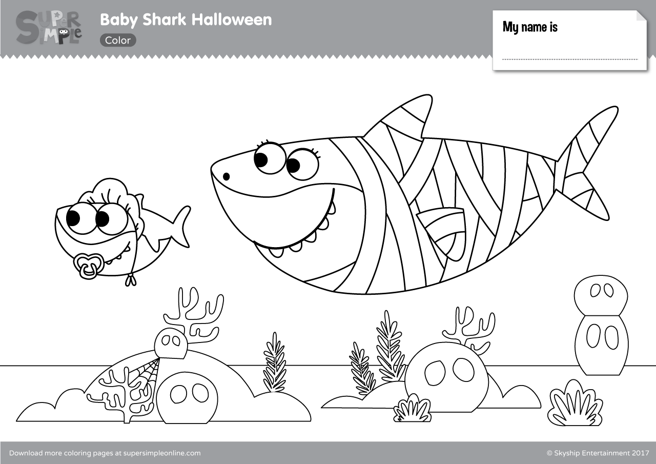 Baby Shark Halloween Coloring Pages Super Simple Baby Shark Halloween Coloring Pages Super Simple