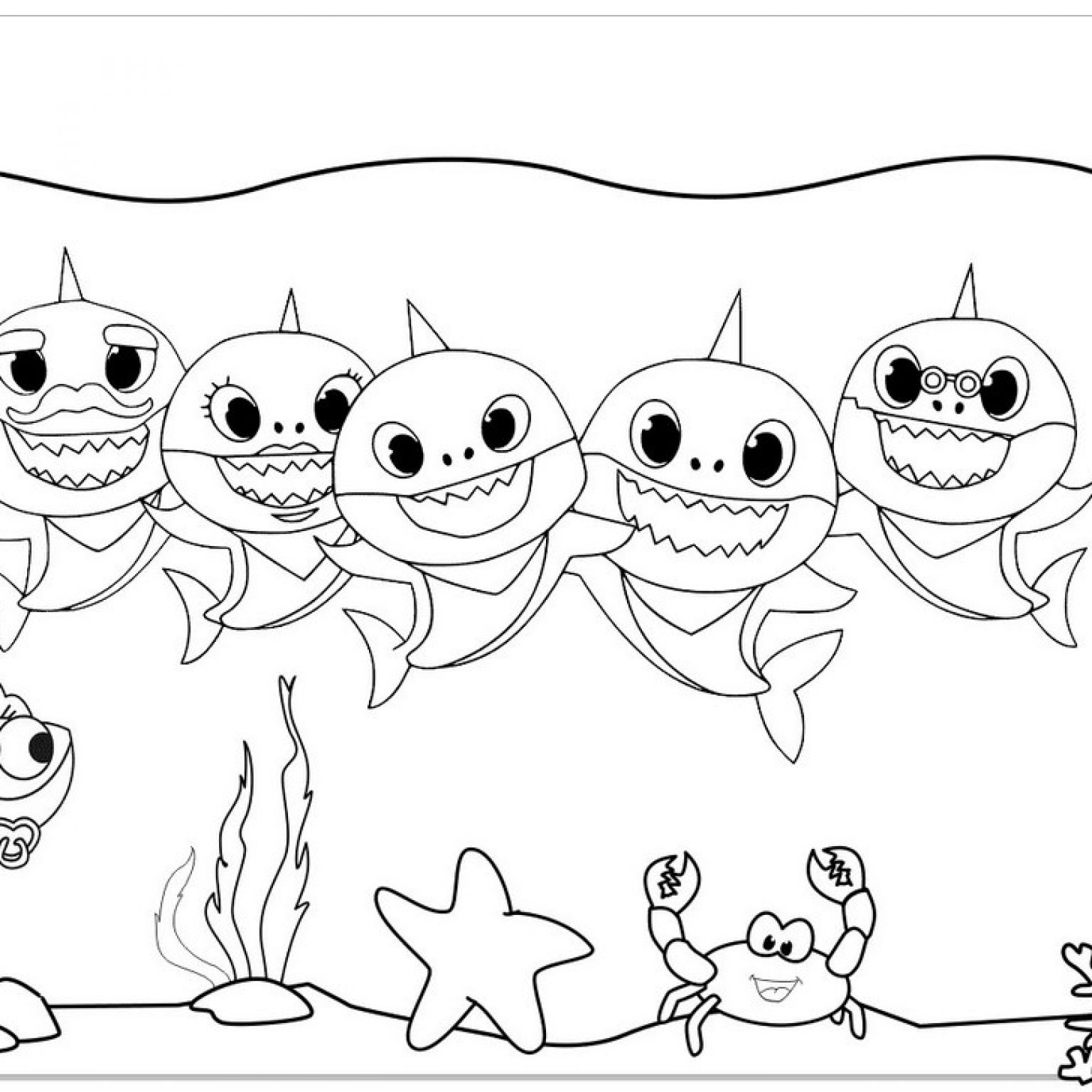 Baby Shark Printable Coloring Pages