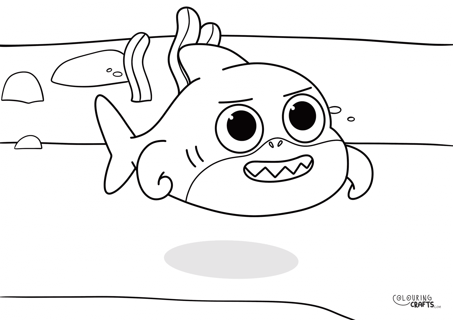 Baby Shark Swimming Colouring Page Colouring Crafts