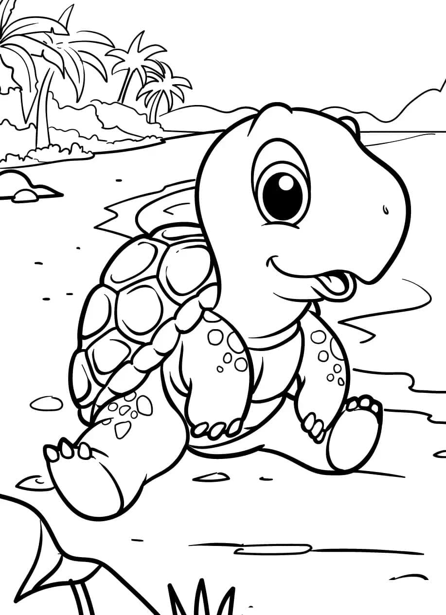 turtle coloring page free