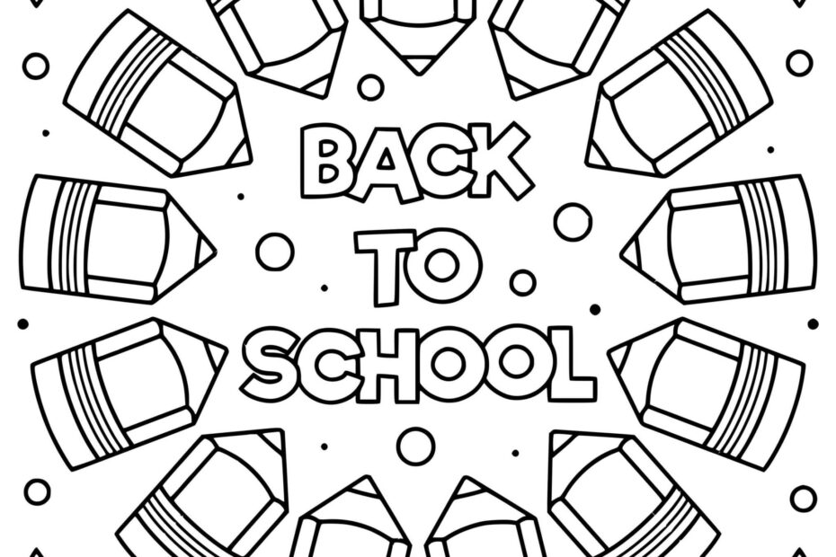 Back To School Sheets Mandala Pencils Coloring Page Printable