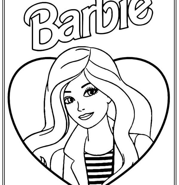 Barbie Coloring Sheet With Heart Barbie Coloring Pages Barbie