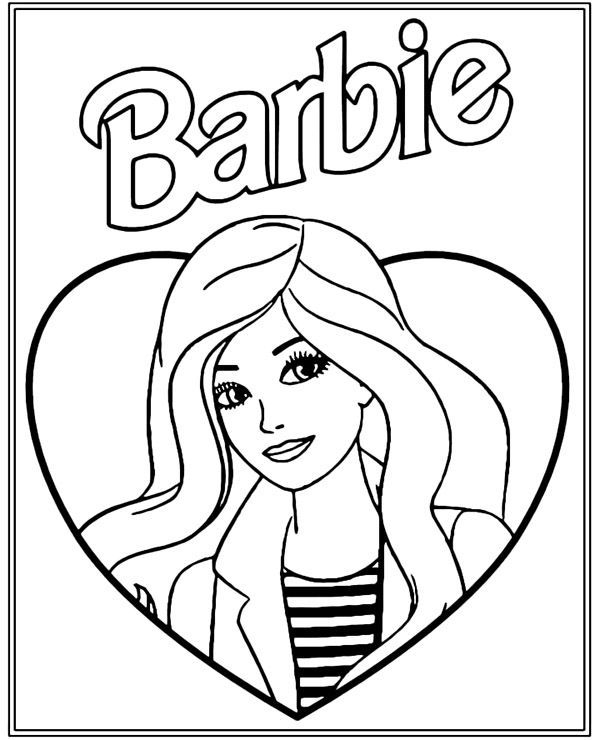 Barbie Coloring Sheet With Heart Barbie Coloring Pages Barbie Barbie Coloring Sheet With Heart Barbie Coloring Pages Barbie