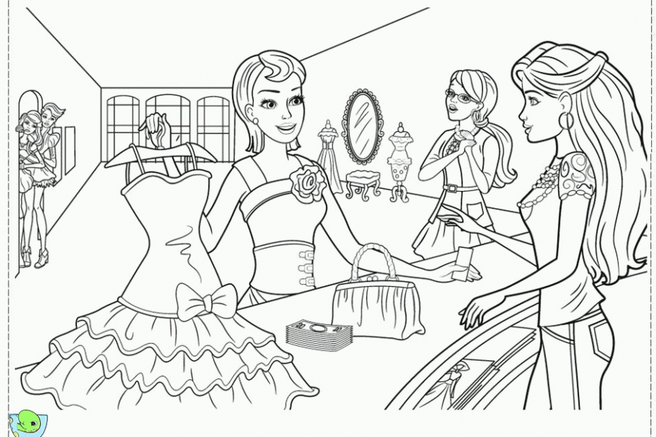 Barbie Fashion Fairytale Coloring Pages Printable Coloring Home