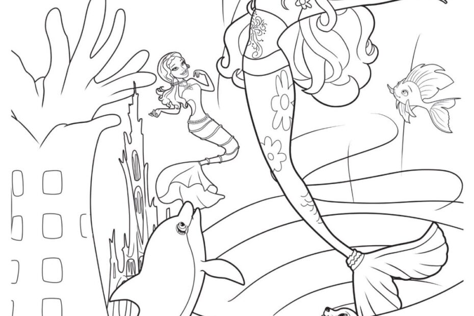 Barbie Mermaid Coloring Pages Coloring Home