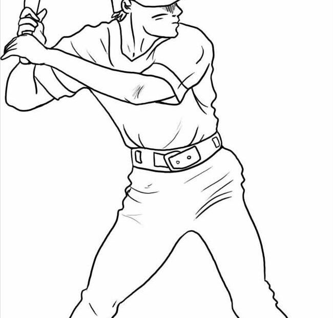 Baseball Pitcher Coloring Page Coloring Home