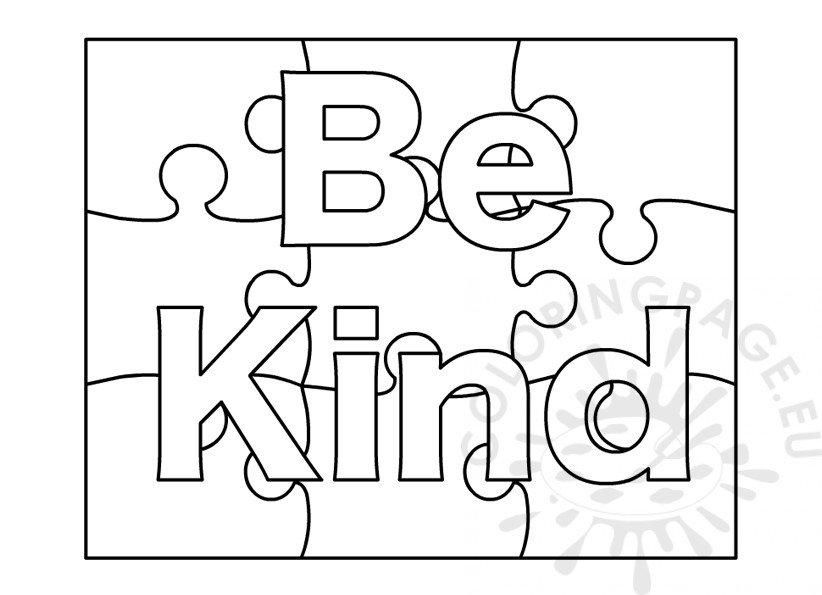 Be Kind Printable Coloring Page At Netannaliseblog Blog