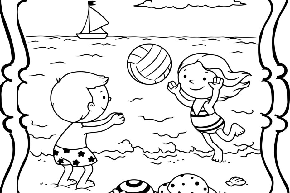 Beach Coloring Book Easy And Fun Beaches Colouring Book For Kids