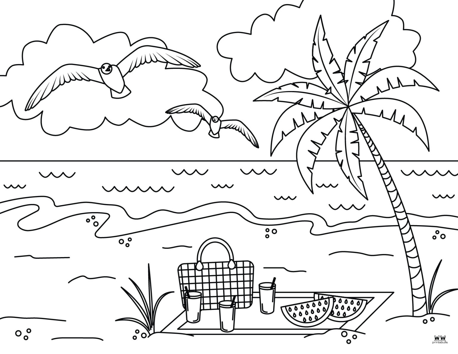 Beach Coloring Pages 25 FREE Pages Printabulls Beach Coloring Pages 25 FREE Pages Printabulls