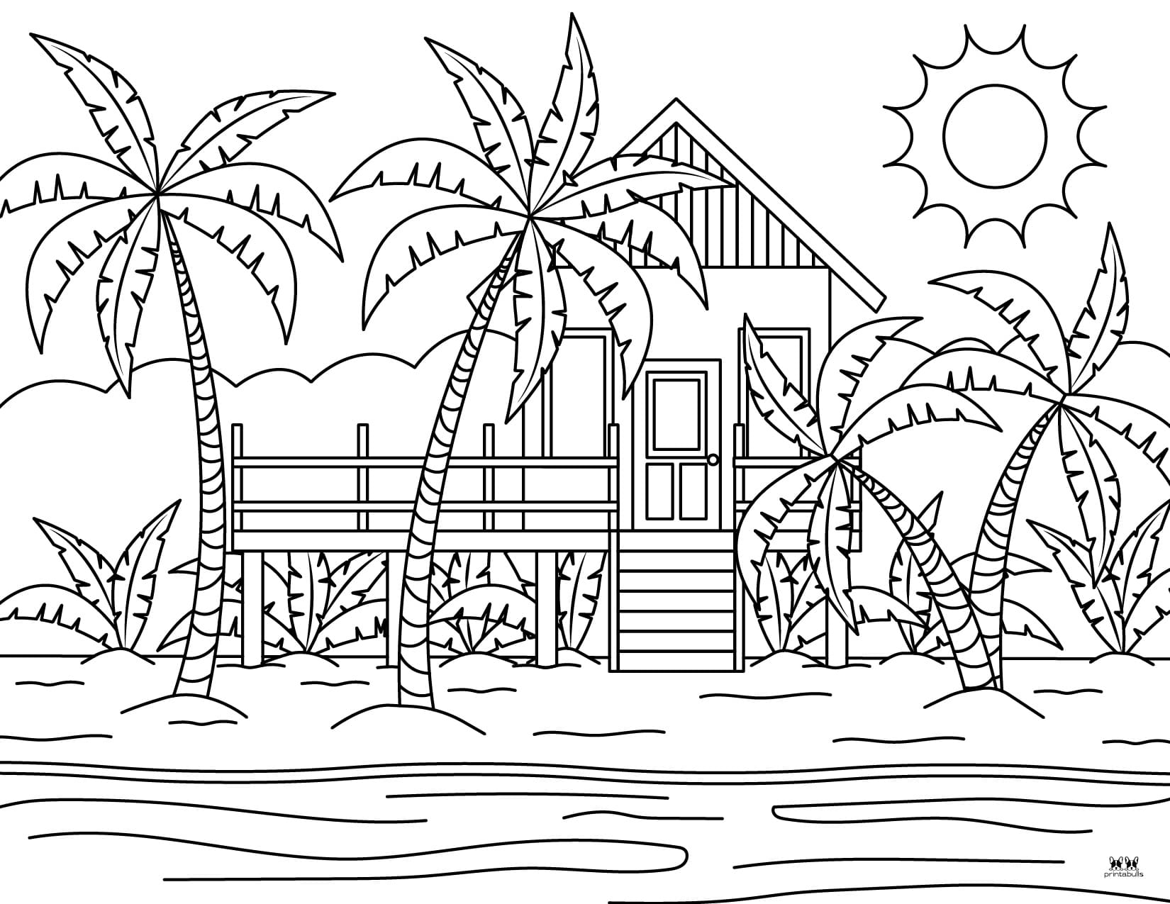 colouring picture of the beach colouring picture of the beach